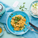Hähnchen sliced with Curry-cream-Soße