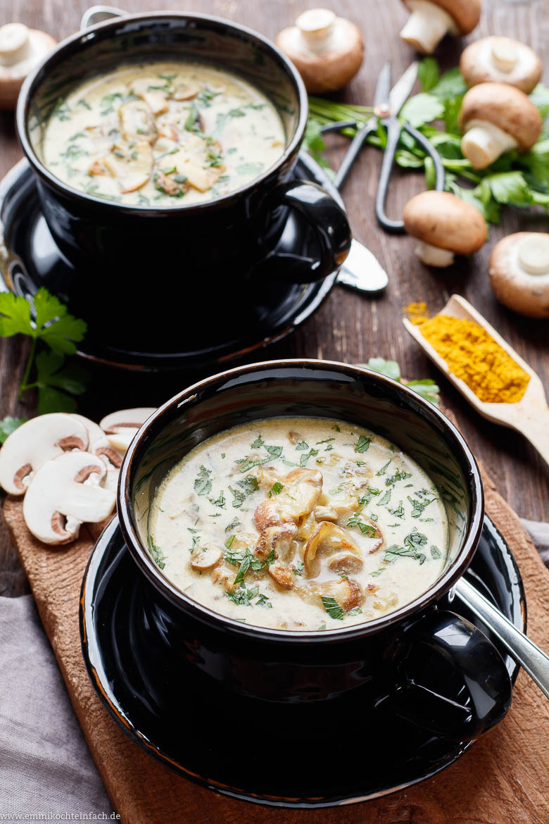 Champignon Suppe mit Curry - www.emmikochteinfach.de